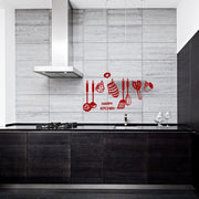 Kitchen Utensils Wall Stickers Bedroom Decorative Stickers