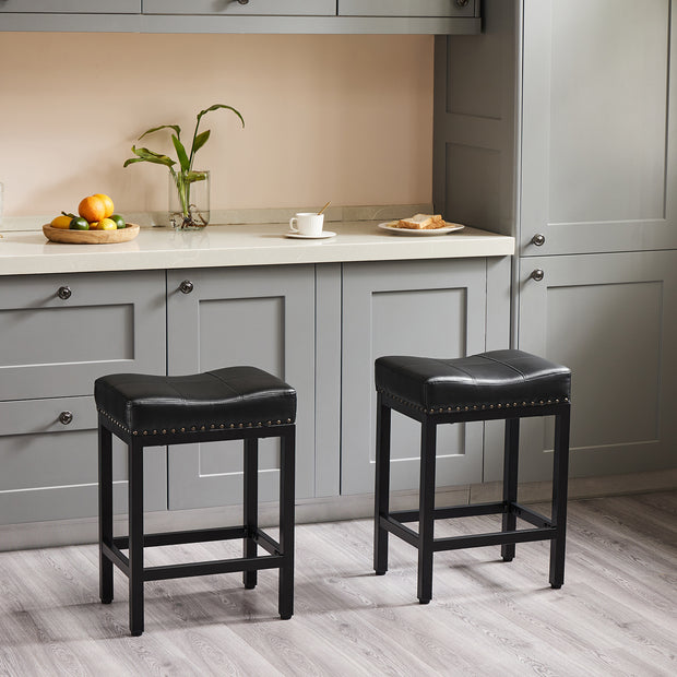 Saddle Bar Stool Kitchen Stools, Sturdy Steel Frame