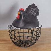 Country Wrought Iron Decoration  Chicken Head Basket Storage Basket
