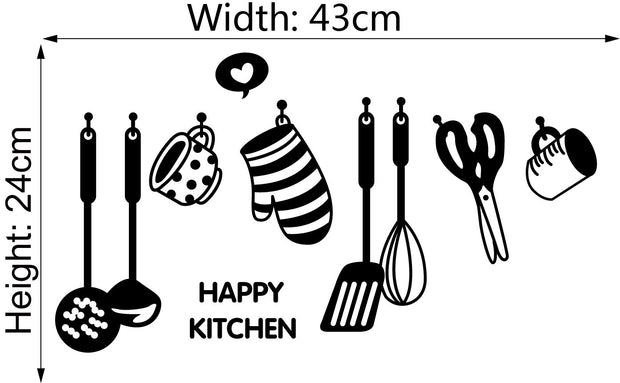 Kitchen Utensils Wall Stickers Bedroom Decorative Stickers